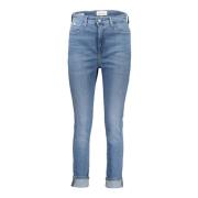 Blauwe Skinny Jeans met Gewassen Effect Calvin Klein , Blue , Dames