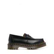 Zwarte Leren Loafers Gemaakt in Engeland Dr. Martens , Black , Dames