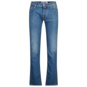 Blauwe Slim Fit Denim Jeans Collectie Jacob Cohën , Blue , Heren