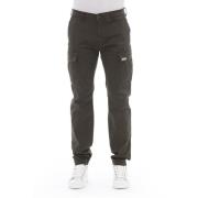 Cargo Broek - Effen Kleur Stof Baldinini , Green , Heren