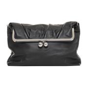 Zachte leren Slalom tas met kettinghandvat Max Mara Weekend , Black , ...