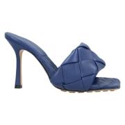 Leather sandals Bottega Veneta , Blue , Dames