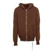 Hooded Zip-Up Sweat Jacket Rick Owens , Brown , Heren