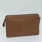 Pre-owned Leather clutches Burberry Vintage , Brown , Dames