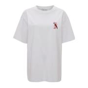 Anker Logo Katoenen T-shirt Wit JW Anderson , White , Heren