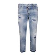 Gedistresseerde Korte Jeans Dsquared2 , Blue , Dames