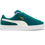 Groene Suède Sneakers met Leren Details Puma , Green , Heren