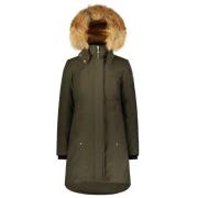 Gouden Stirling Parka met Vos Bont Moose Knuckles , Green , Dames