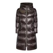 Bruine parka met ganzendonsvulling Herno , Brown , Dames