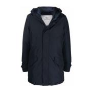 Blauwe Melton Polar Jas Woolrich , Blue , Heren