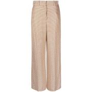 Bruine Wijde Pijp Vloeibare Broek Lanvin , Brown , Dames