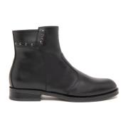 Zwarte leren blokhak schoenen Nerogiardini , Black , Dames