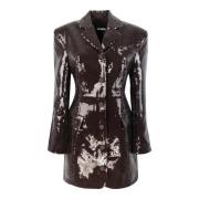 Sequin Blazer Jurk Rotate Birger Christensen , Brown , Dames