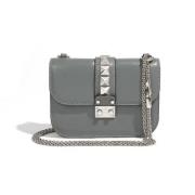 Pre-owned Leather shoulder-bags Valentino Vintage , Gray , Dames