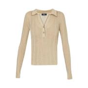 Gouden Sweater Trendy V-Hals Glamour Liu Jo , Yellow , Dames