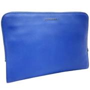 Pre-owned Leather clutches Burberry Vintage , Blue , Dames