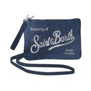 Fluwelen Lurex Clutch Tas MC2 Saint Barth , Blue , Dames