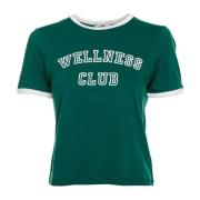 Wellness Club Ringer T-Shirt Sporty & Rich , Green , Dames