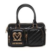 Stijlvolle Box Tas met Ritssluiting Love Moschino , Black , Dames