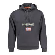 Zwarte hoodie met halve rits Napapijri , Black , Heren