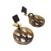 Pre-owned Fabric earrings Hermès Vintage , Brown , Dames