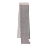 Luxe Cashmere Sjaal Grijs Brunello Cucinelli , Gray , Heren