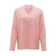 Lange Mouw Fanell Blouse Opus , Pink , Dames