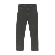 Gestructureerde Grijze Broek met Taps Toelopende Pijp Dondup , Gray , ...