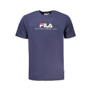 Blauw Crew Neck Katoenen T-Shirt Fila , Blue , Heren