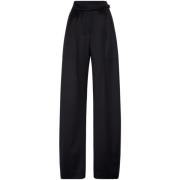 Zwarte wollen broek met gesp Brunello Cucinelli , Black , Dames