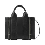 Zwarte Woody Mini Tote Tas Chloé , Black , Dames