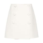 Bloemenapplicatie Witte Rok Ermanno Scervino , White , Dames