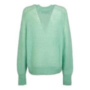 Light Knit Logo Sweater Rotate Birger Christensen , Green , Dames