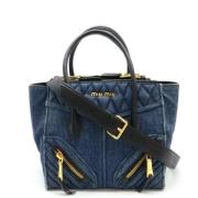 Pre-owned Leather handbags Miu Miu Pre-owned , Blue , Dames