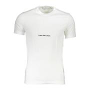 Witte heren T-shirt met korte mouwen Calvin Klein , White , Heren