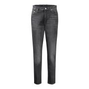 Zwarte Mom Jeans met Logo Detail Calvin Klein , Black , Dames