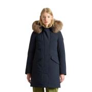 Moderne Parka met Afneembare Capuchon Woolrich , Blue , Dames