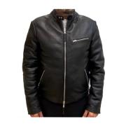 Zwarte leren jas Bacrplon20 The Jack Leathers , Black , Heren