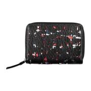 Damesportemonnee Zwart Contrastdetails Rits Desigual , Black , Dames