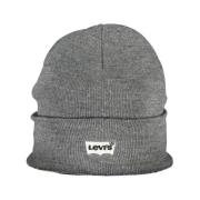 Grijze Acryl Hoeden & Mutsen Geborduurd Logo Levi's , Gray , Heren