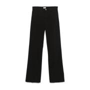 Wijdvallende Bordeaux Katoenen Broek Liu Jo , Black , Dames