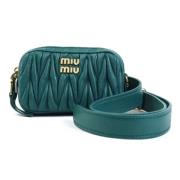 Pre-owned Leather crossbody-bags Miu Miu Pre-owned , Green , Dames