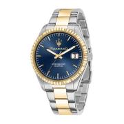 Stalen Quartz Horloge, Blauwe Kast Maserati , Yellow , Unisex