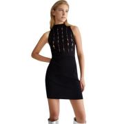 Gebreide jurk met strass Liu Jo , Black , Dames