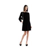 Wijdvallende chenille jurk met ribbels Emporio Armani , Black , Dames