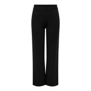 Losvallende Gebreide Jacquard Broek Only , Black , Dames