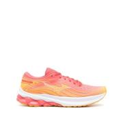 Oranje Panel Sneakers met Mesh Design Mizuno , Orange , Dames