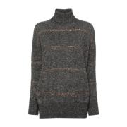 Paillet Hoge Kraag Woltrui Brunello Cucinelli , Gray , Dames