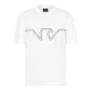 Wit T-shirt met adelaarlogo Emporio Armani , White , Heren