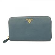 Pre-owned Leather wallets Prada Vintage , Blue , Dames